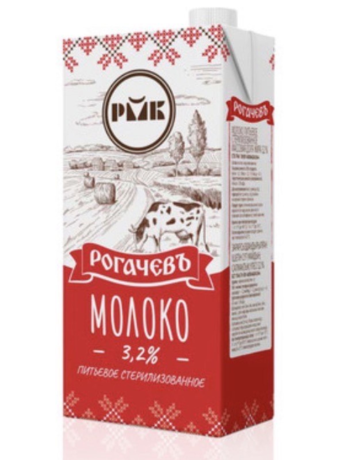 4810065008608 რძე Milk sterilized 3,2% 1L*12 Rogachev