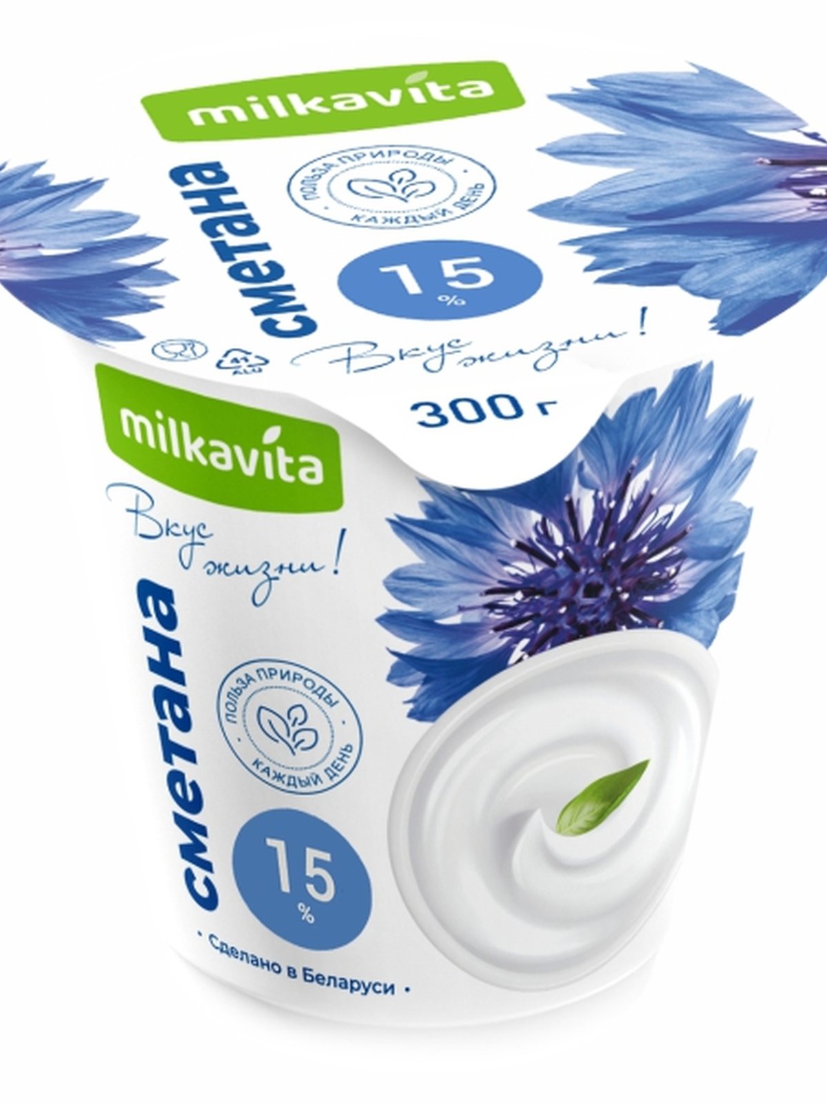 срок до 16.07 4811309018346 არაჟანი 15% SOUR CREAM 15% 300гр. MILKAVITA 1*12
